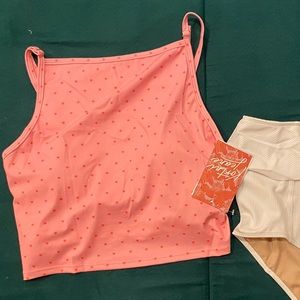 BNWT pink hearts squared up top